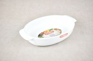 PLAT A FOUR PYREX SIGNATURE OVAL 25*18CM BLANC 